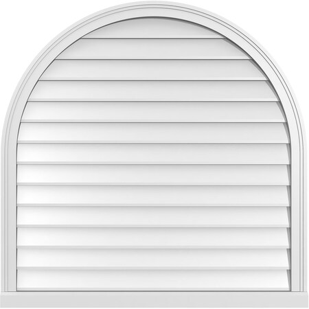 Ekena Millwork Round Top Surface Mount PVC Gable Vent w/ 2"W x 2"P Brickmould Sill Frame, 40"W x 40"H GVPRT40X4003SN